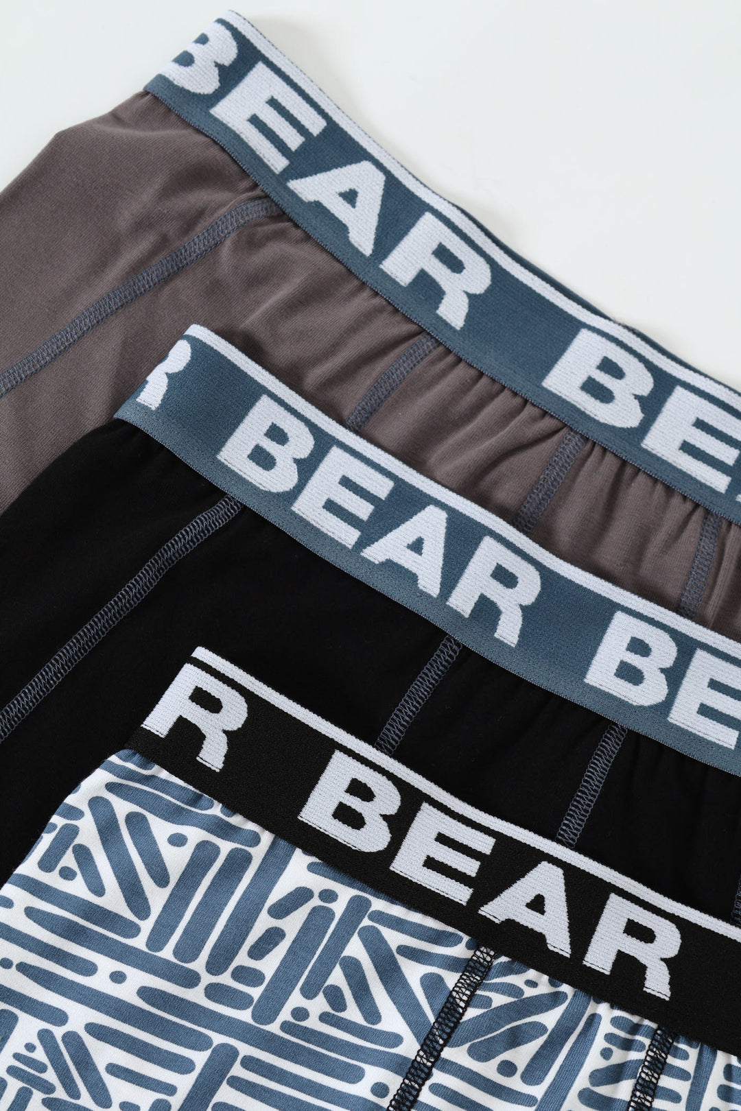 3 Pack Abstract Print Bodyshorts - Black/Slate/Indigo