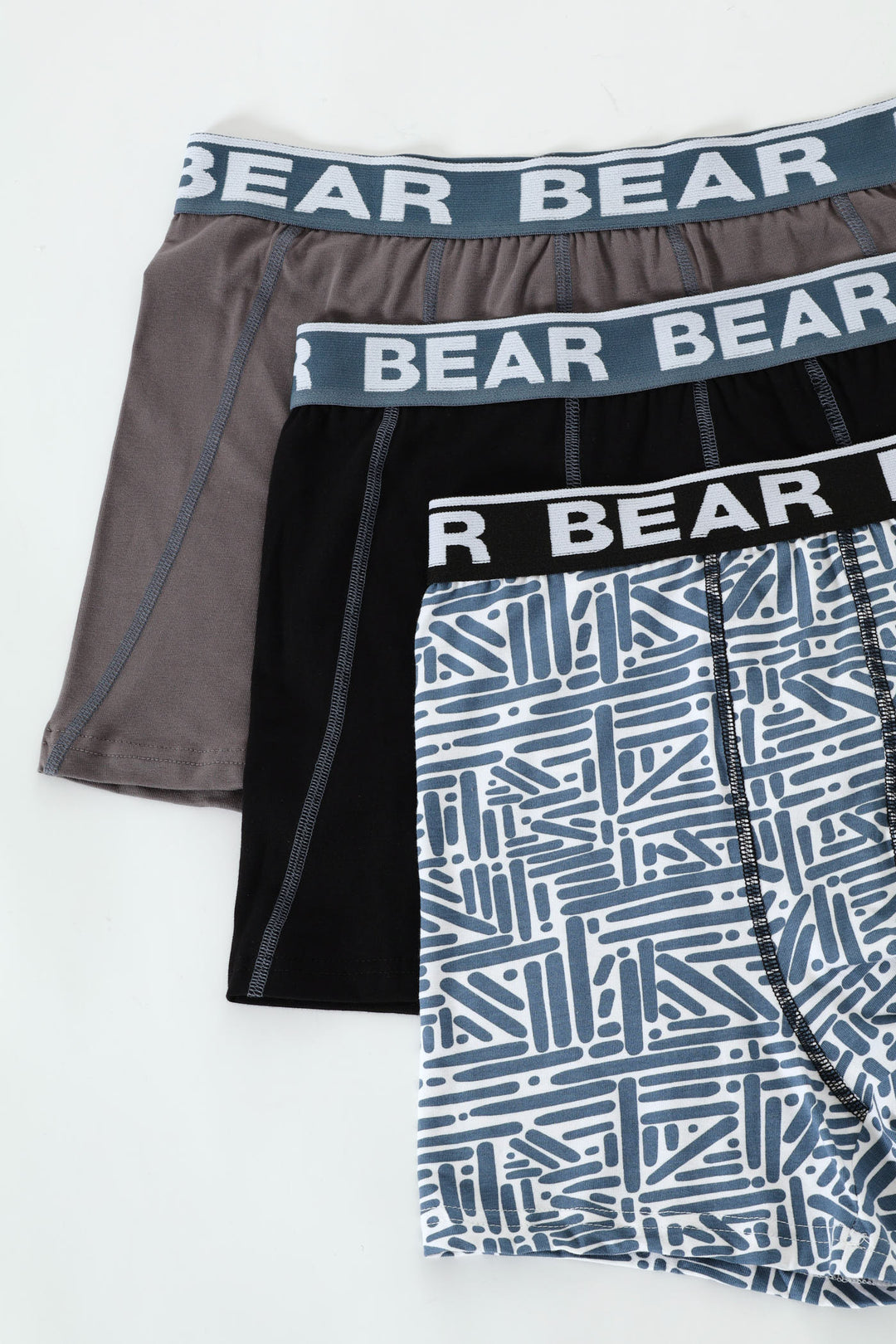 3 Pack Abstract Print Bodyshorts - Black/Slate/Indigo