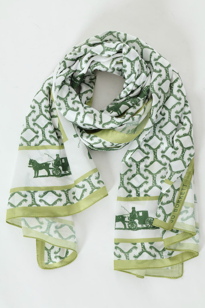 Silk Touch Carriage Scarf - Olive