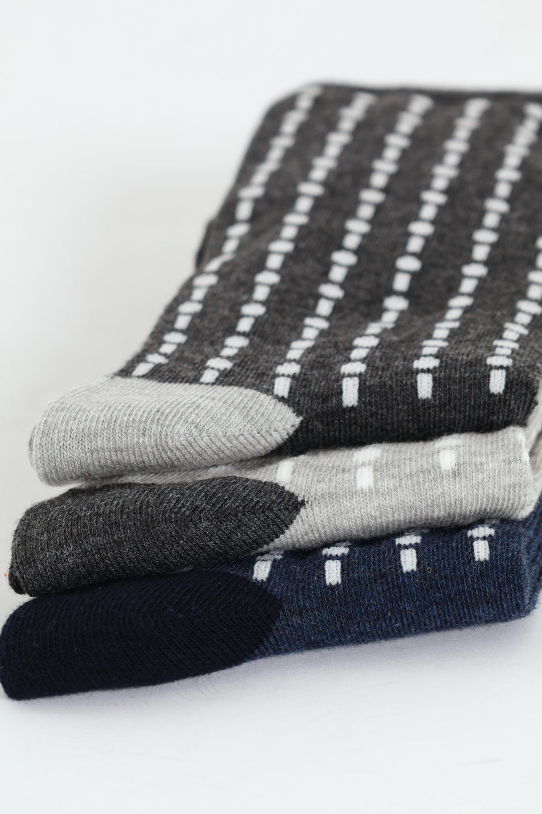 3 Pack Check Anklet Socks - Blue/Grey