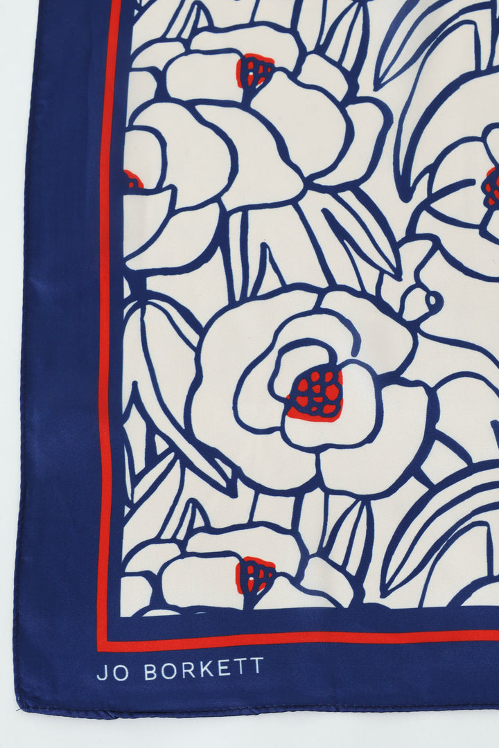 Silk Touch Meadow Scarf - Navy