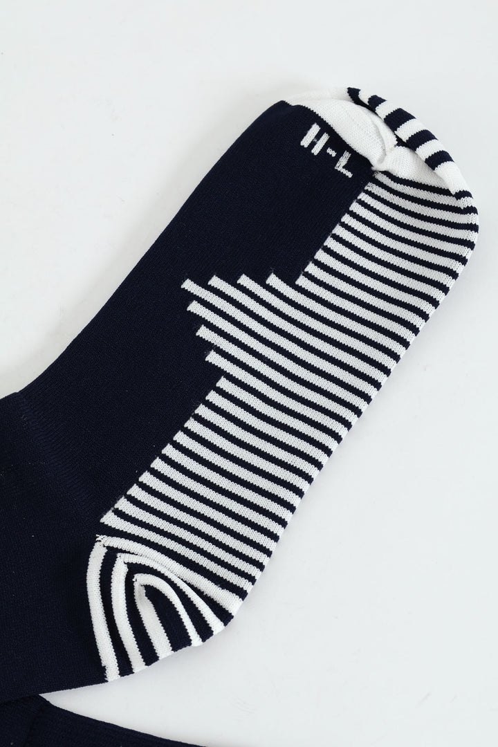 Single Long Length Soccer Socks - Navy