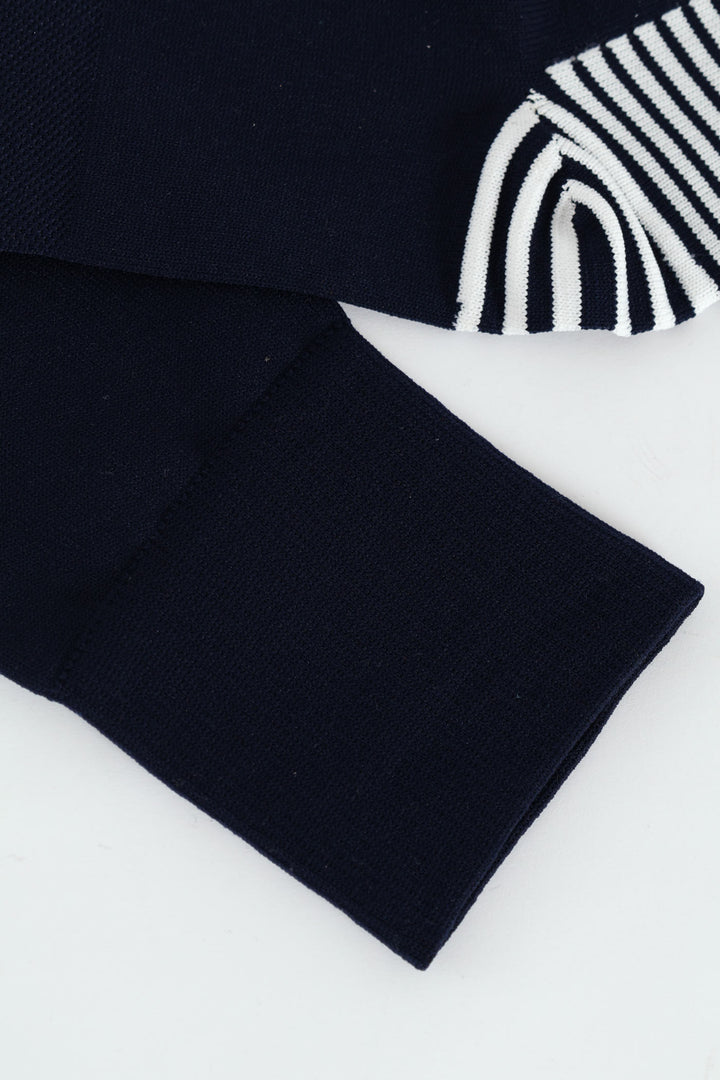 Single Long Length Soccer Socks - Navy