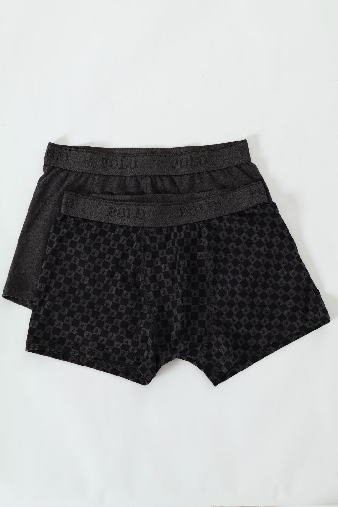 2 Pack Monogram Knit Boxer - Grey/Black