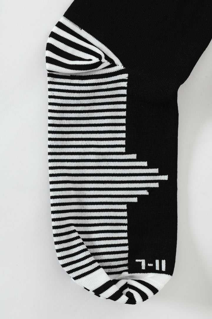 Single Long Length Soccer Socks - Black