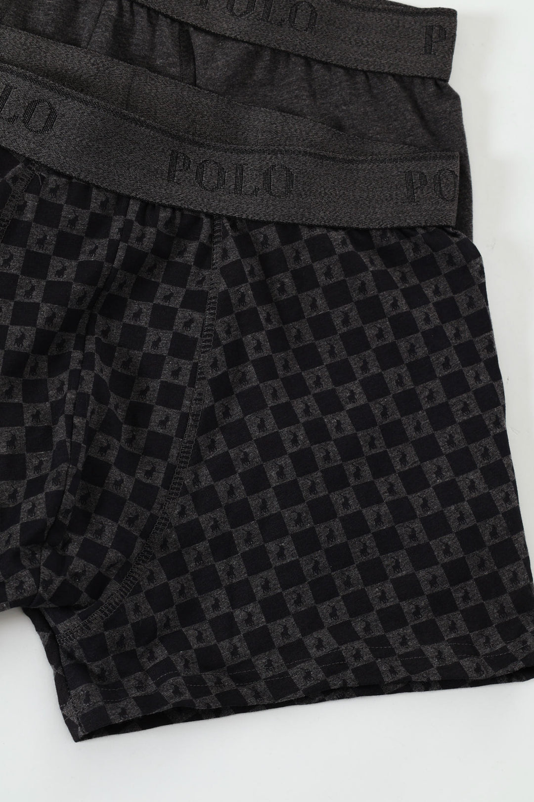 2 Pack Monogram Knit Boxer - Grey/Black