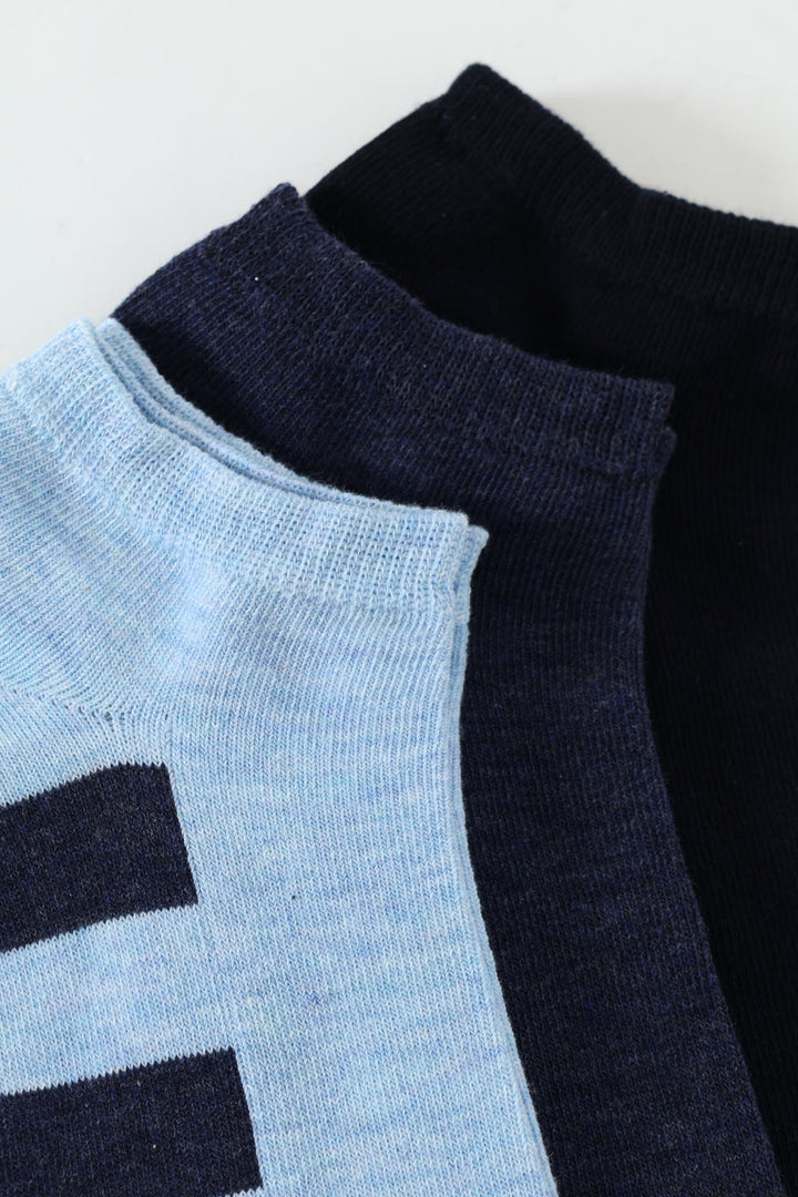 3 Pack Low Cut Socks - Blue