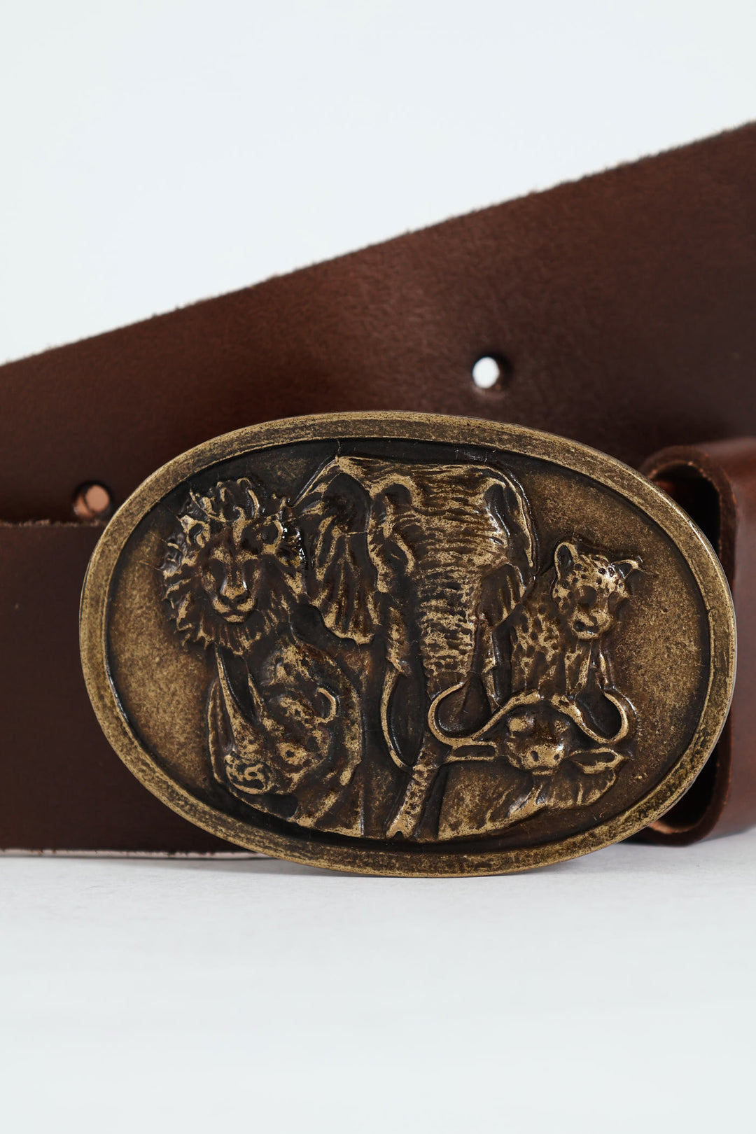 Big Five Leather Belt - Brown