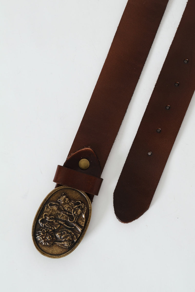 Big Five Leather Belt - Brown