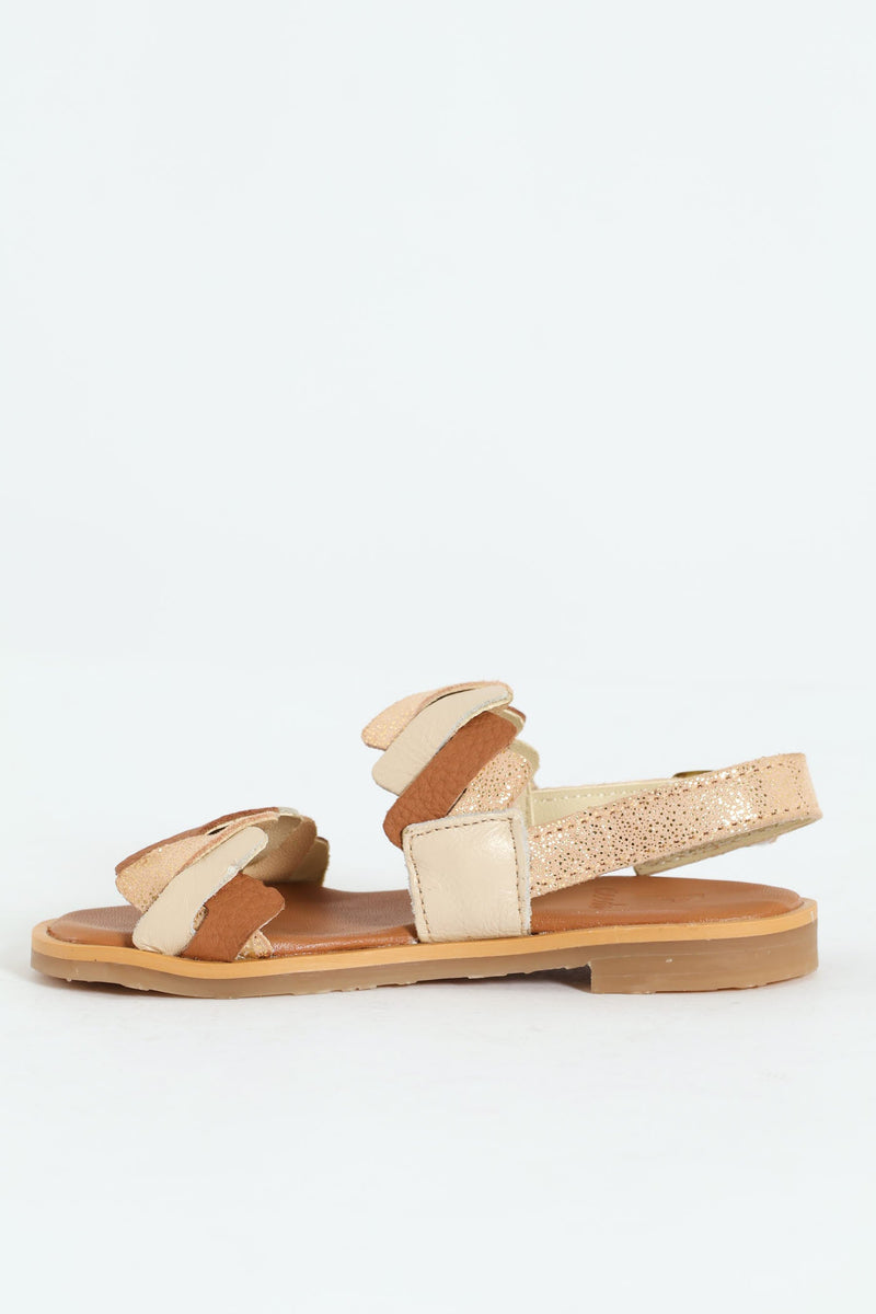 Keedo Girls Pleated Genuine Leather Sandal