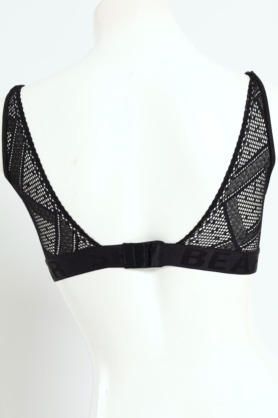 Lacey Padded Underwire Bra With Jaquard Elastic Band - Black