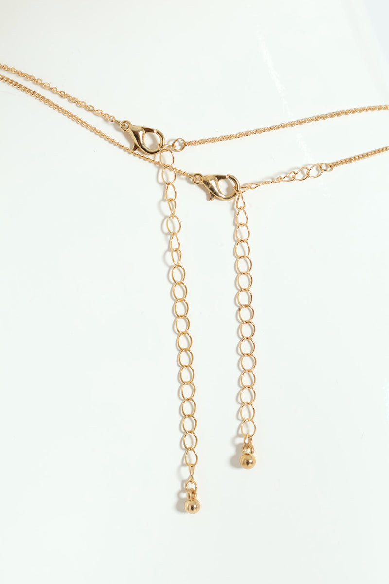 Double Layered Bubble Pendant Necklace - Gold