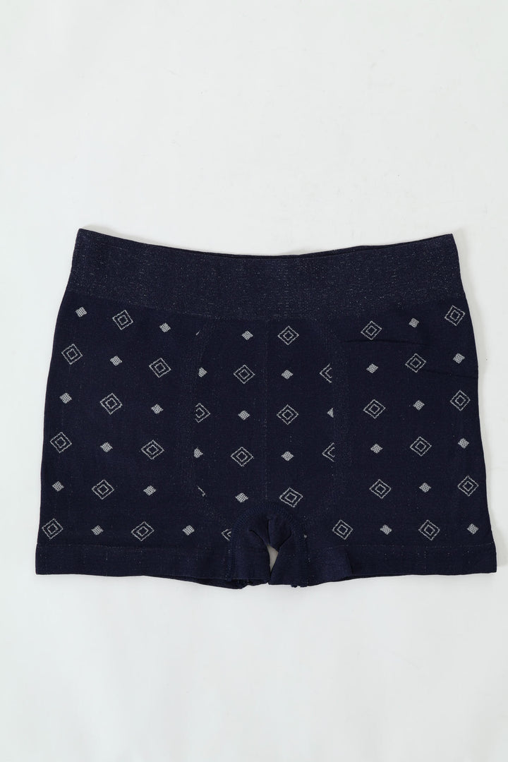 Single Print Seamless Trunk - Navy