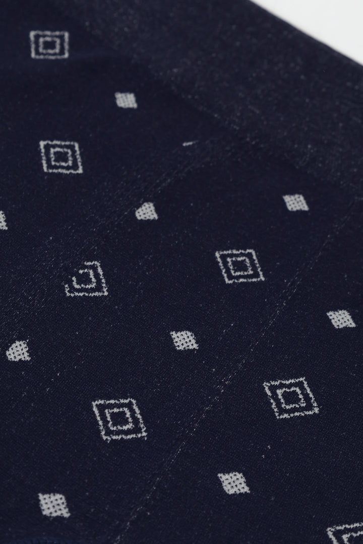 Single Print Seamless Trunk - Navy