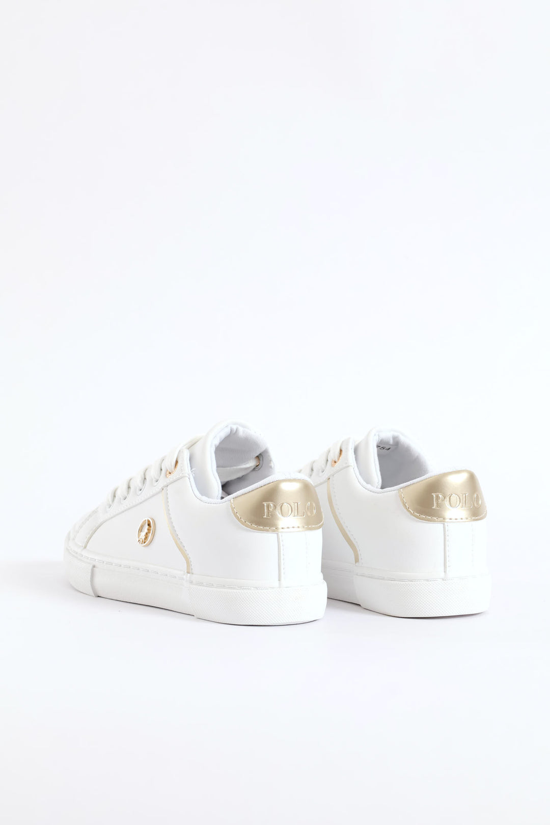 Girls Gold Trim Sneaker - White