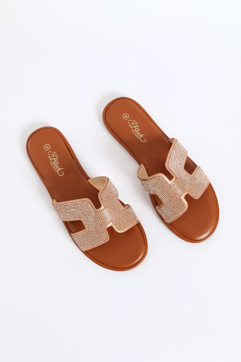 Kali 5 H-Cut Flat Sandal - Rose Gold