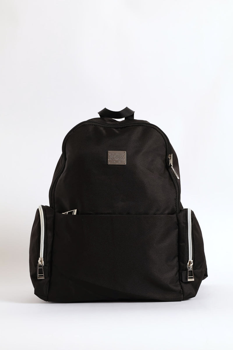 Side Zip Backpack - Black