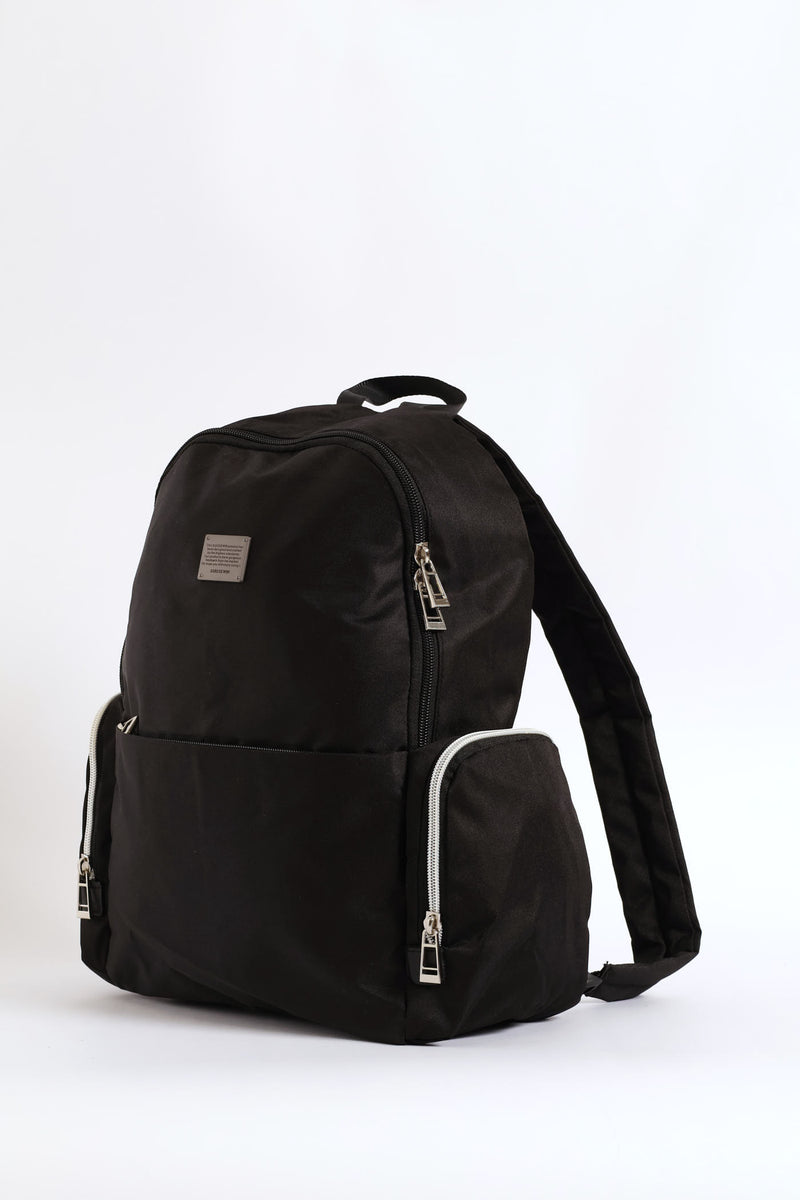 Side Zip Backpack - Black