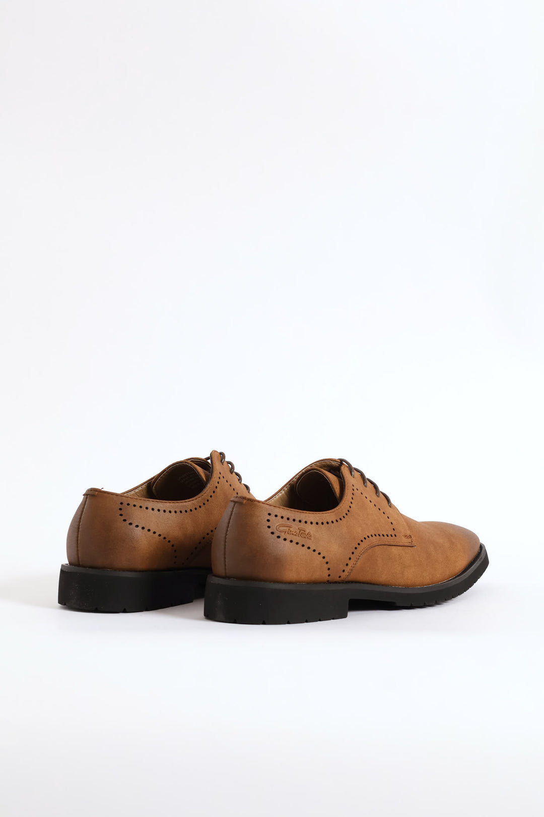 Punched Detail Smart Casual Derby Shoe - Tan