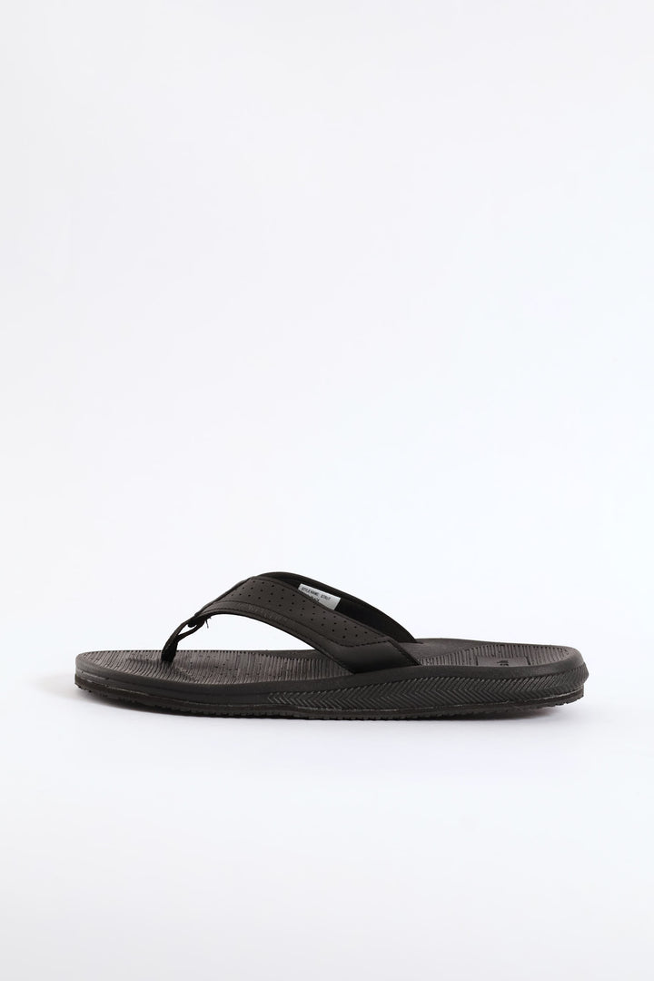 Strut Wide Vamp Sandal - Black