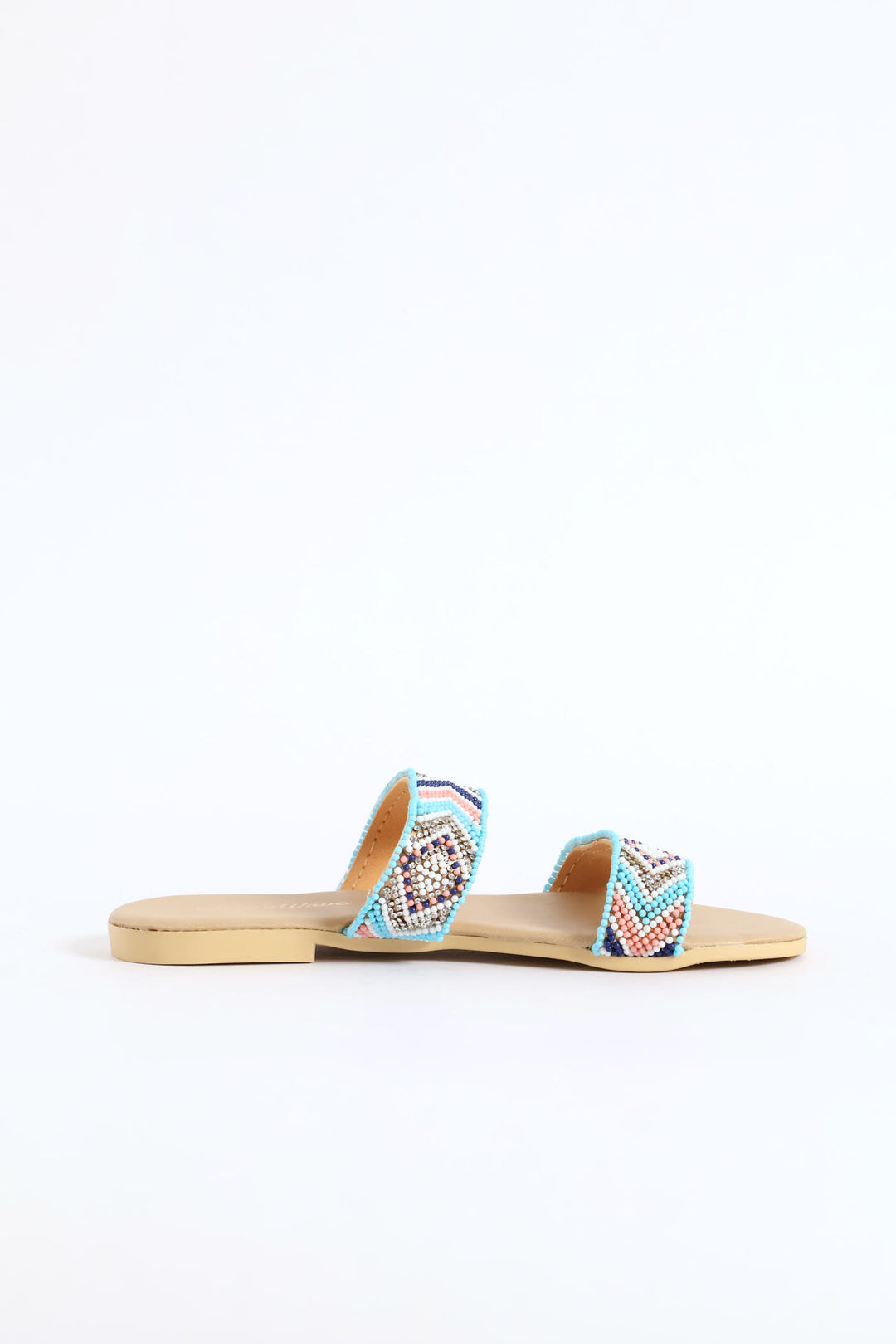 Girls Geo Beaded Double Band Sandal - Multi