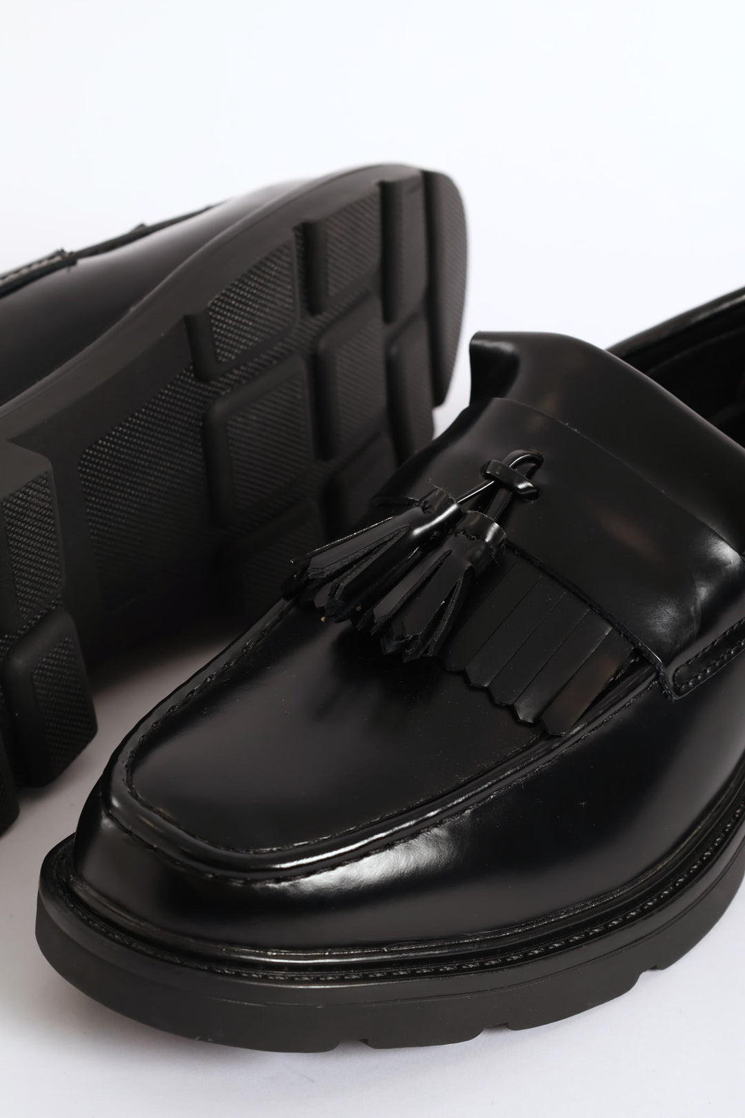 Fringe & Tassle Chunky Slip On - Black