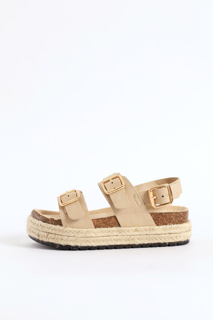 Girls Platform Espadrille Sandal - Taupe