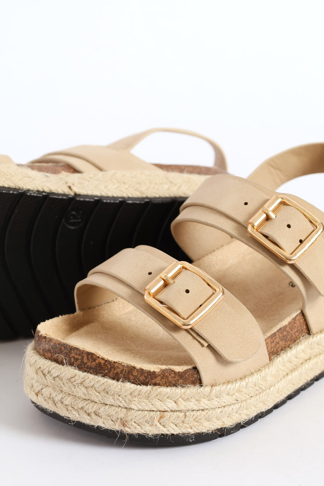 Girls Platform Espadrille Sandal - Taupe