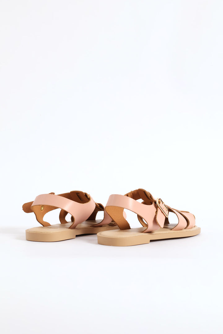 Girls Pu Fisherman Sandal - Blush