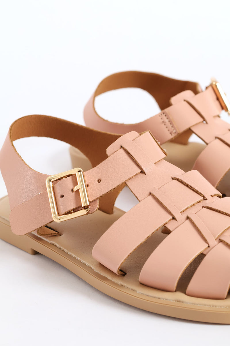 Girls Pu Fisherman Sandal - Blush