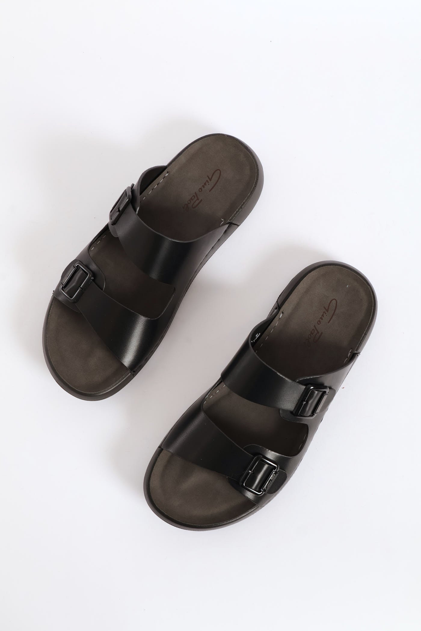 Mens Double Buckle Comfort Sandal - Black – Edgars