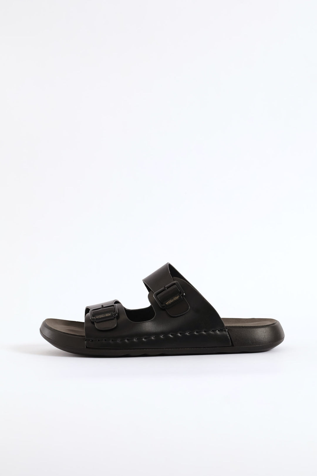 Double Buckle Comfort Sandal - Black