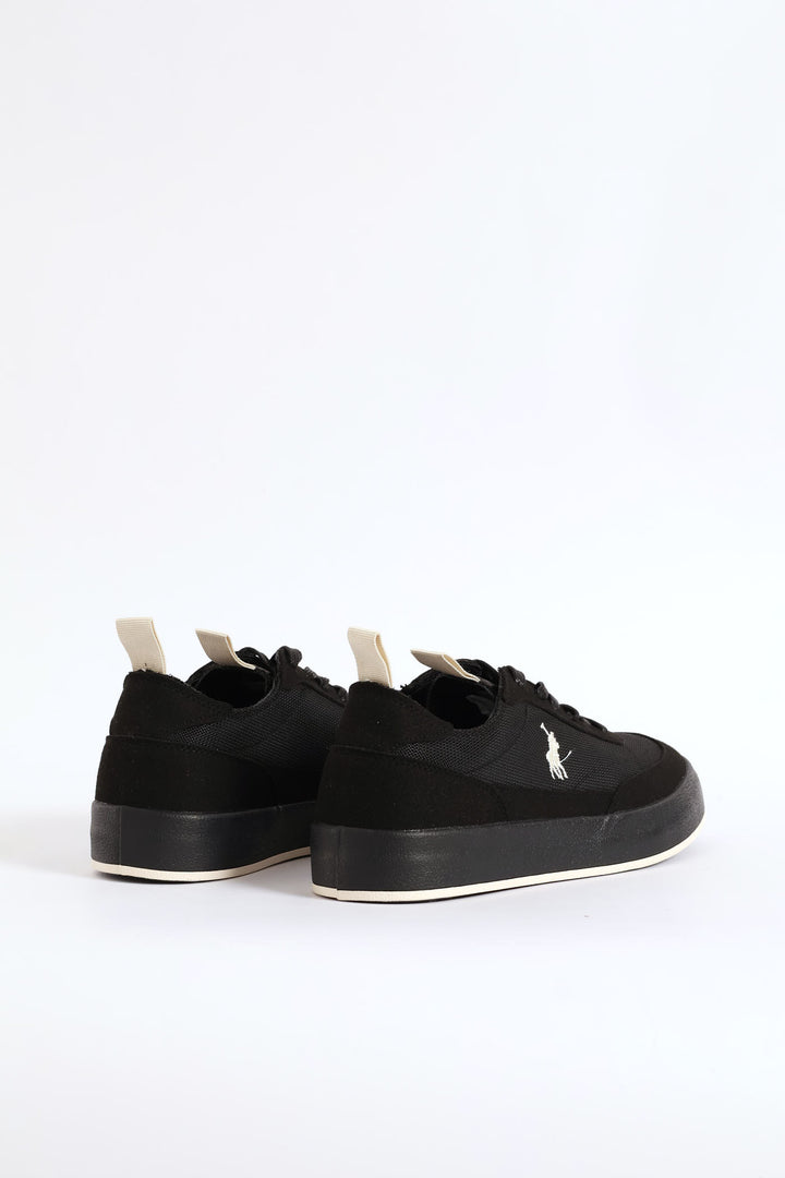 Textured Court Sneaker - Black
