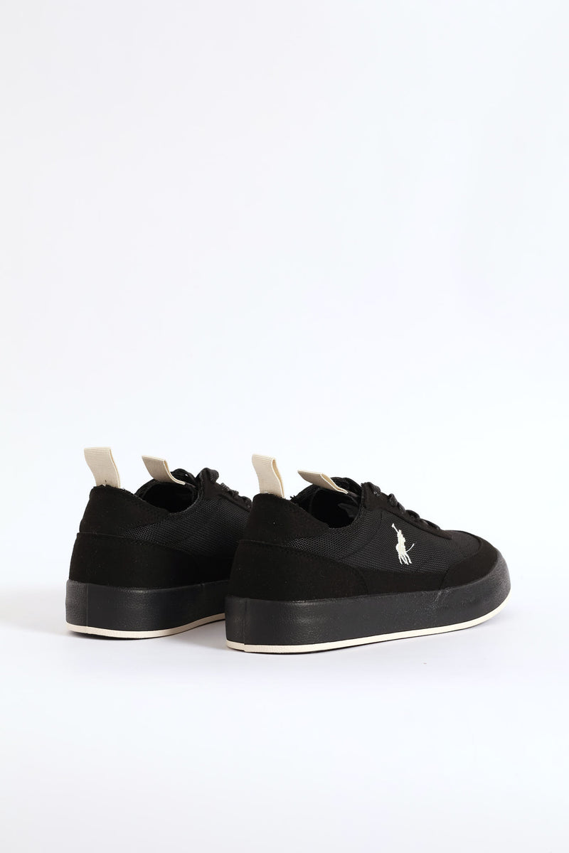 Textured Court Sneaker - Black