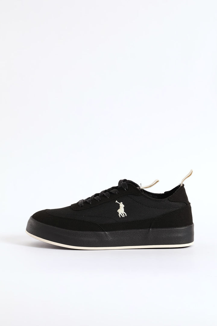 Textured Court Sneaker - Black
