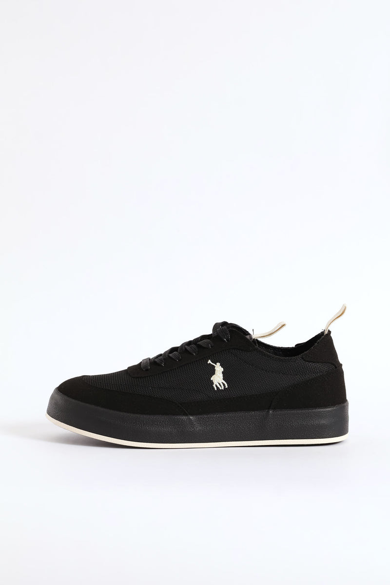 Textured Court Sneaker - Black