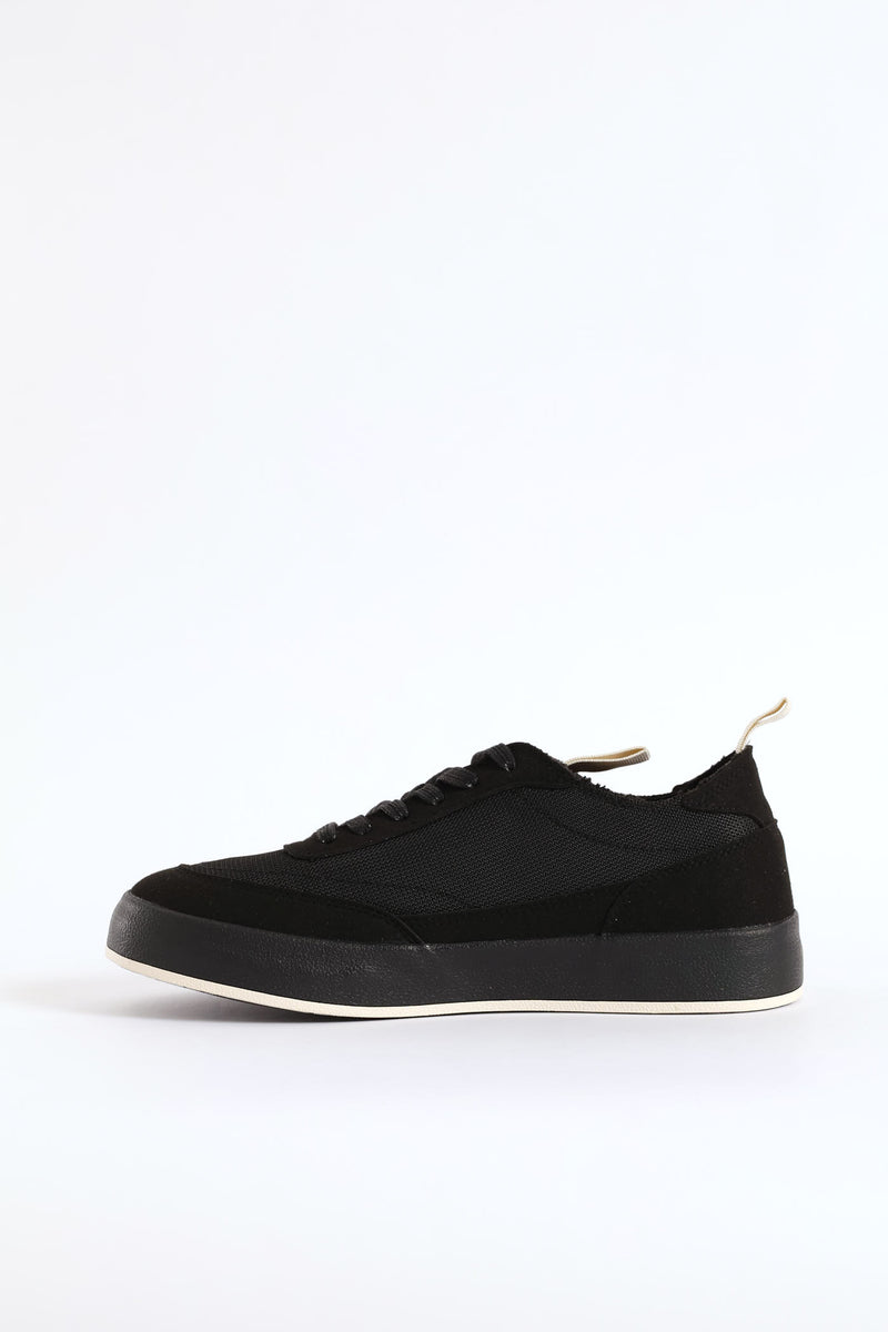 Textured Court Sneaker - Black