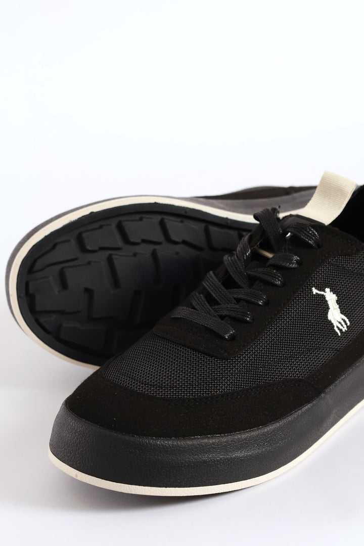 Textured Court Sneaker - Black