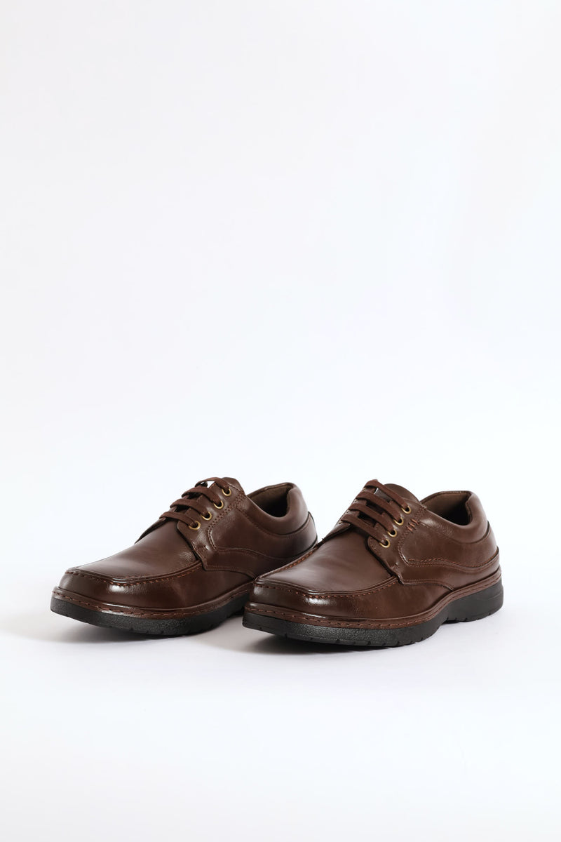 Lace Up Smart Casual Shoe - Brown
