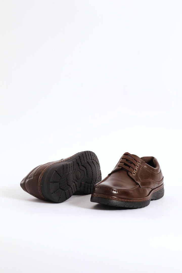 Lace Up Smart Casual Shoe - Brown
