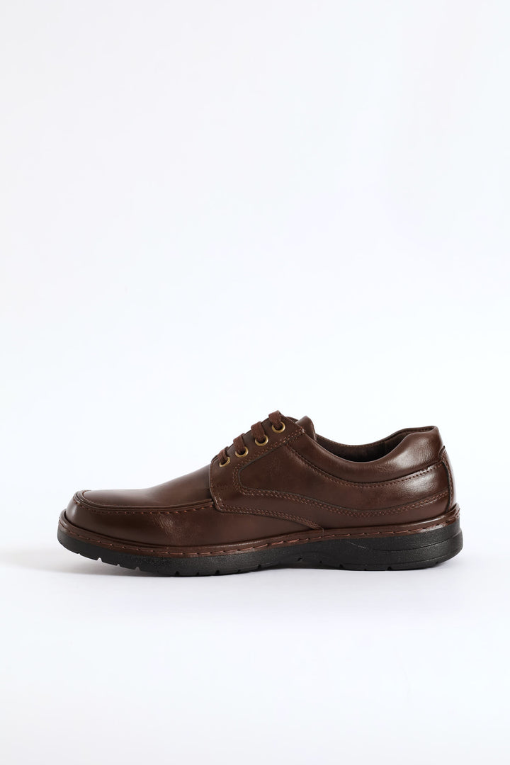 Lace Up Smart Casual Shoe - Brown