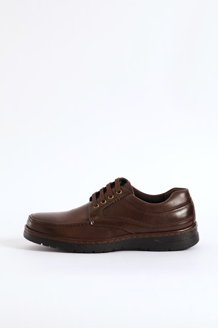 Lace Up Smart Casual Shoe - Brown