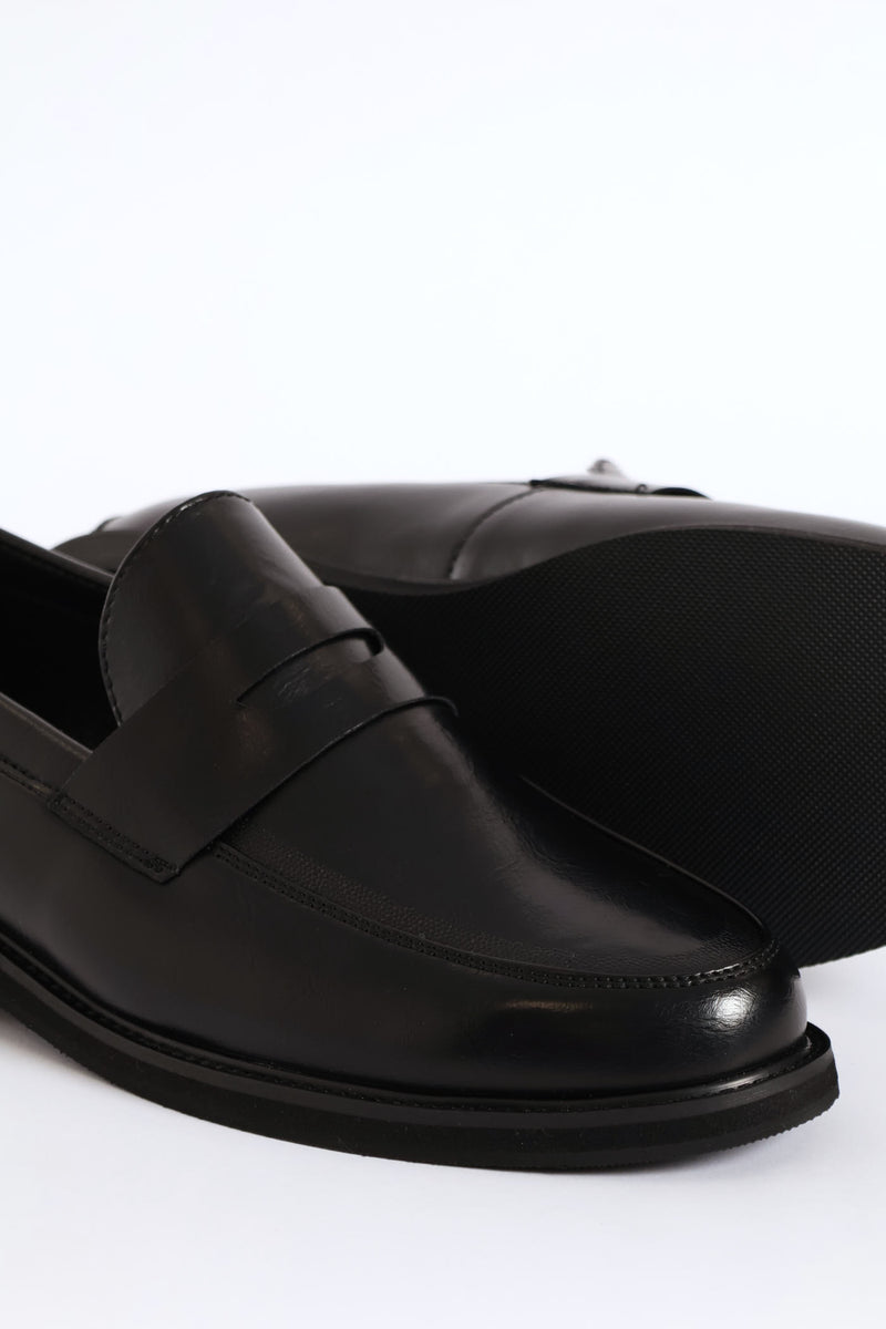 Cutout On Upper Band Slip On Formal Shoe - Black