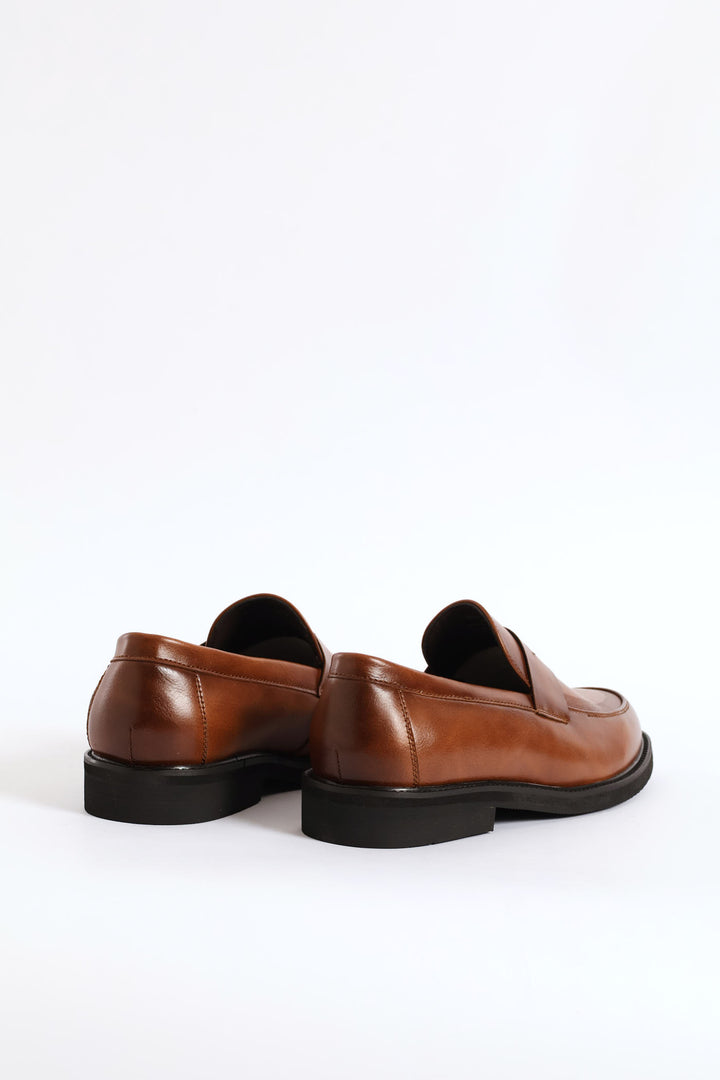 Cutout On Upper Band Slip On Formal Shoe - Tan