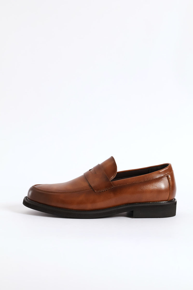 Cutout On Upper Band Slip On Formal Shoe - Tan