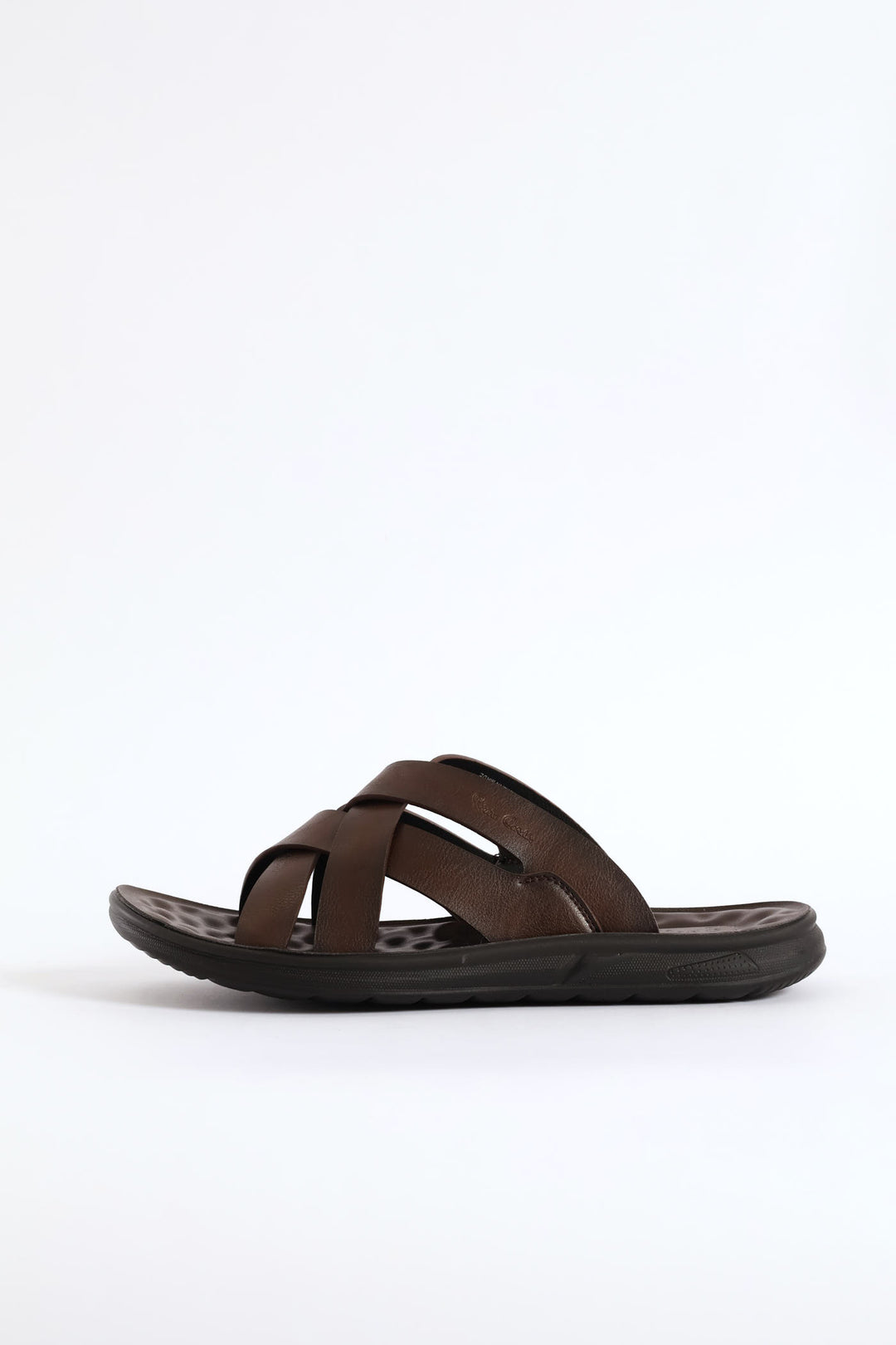 Comfort Cross Over Strap Sandal - Brown