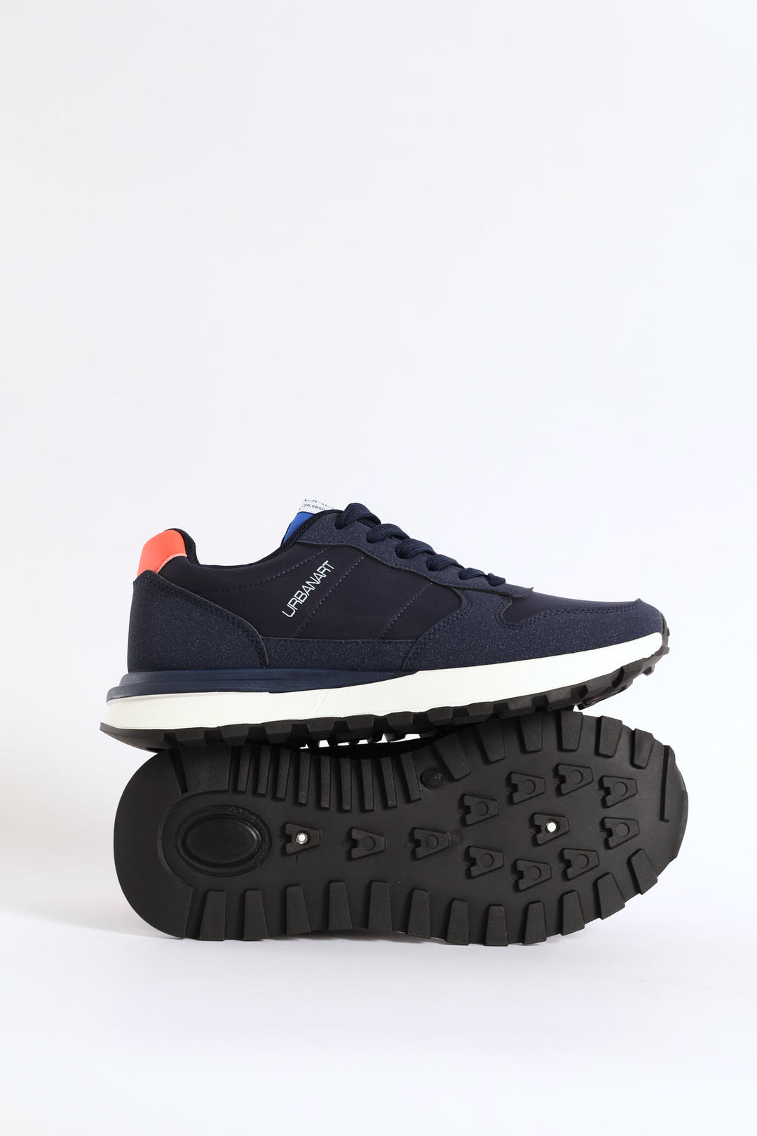 Ray 1 Nylon Suede Retro Trainer - Navy