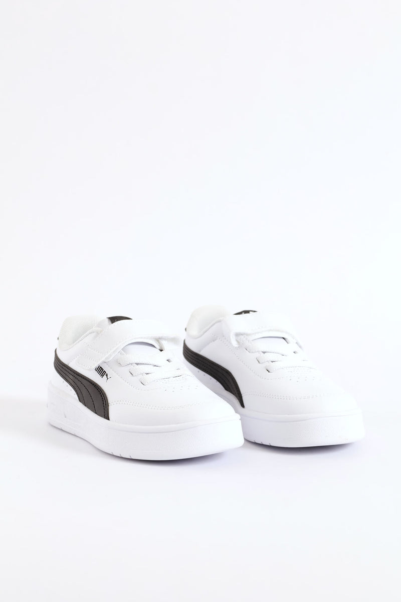 Pre-Boys Court Classic Clean Ac Plus Sneaker - White/Black