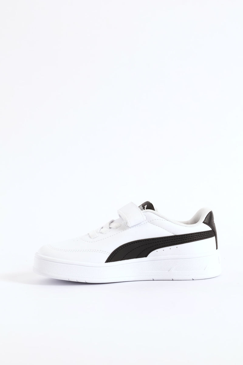 Pre-Boys Court Classic Clean Ac Plus Sneaker - White/Black