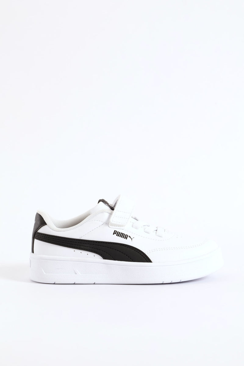 Pre-Boys Court Classic Clean Ac Plus Sneaker - White/Black